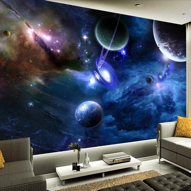 Custom 3D Mural Papel De Parede Starry Sky Universe Space Planet Photo Wallpaper For Living Room Bedroom Walls Home Decoration
