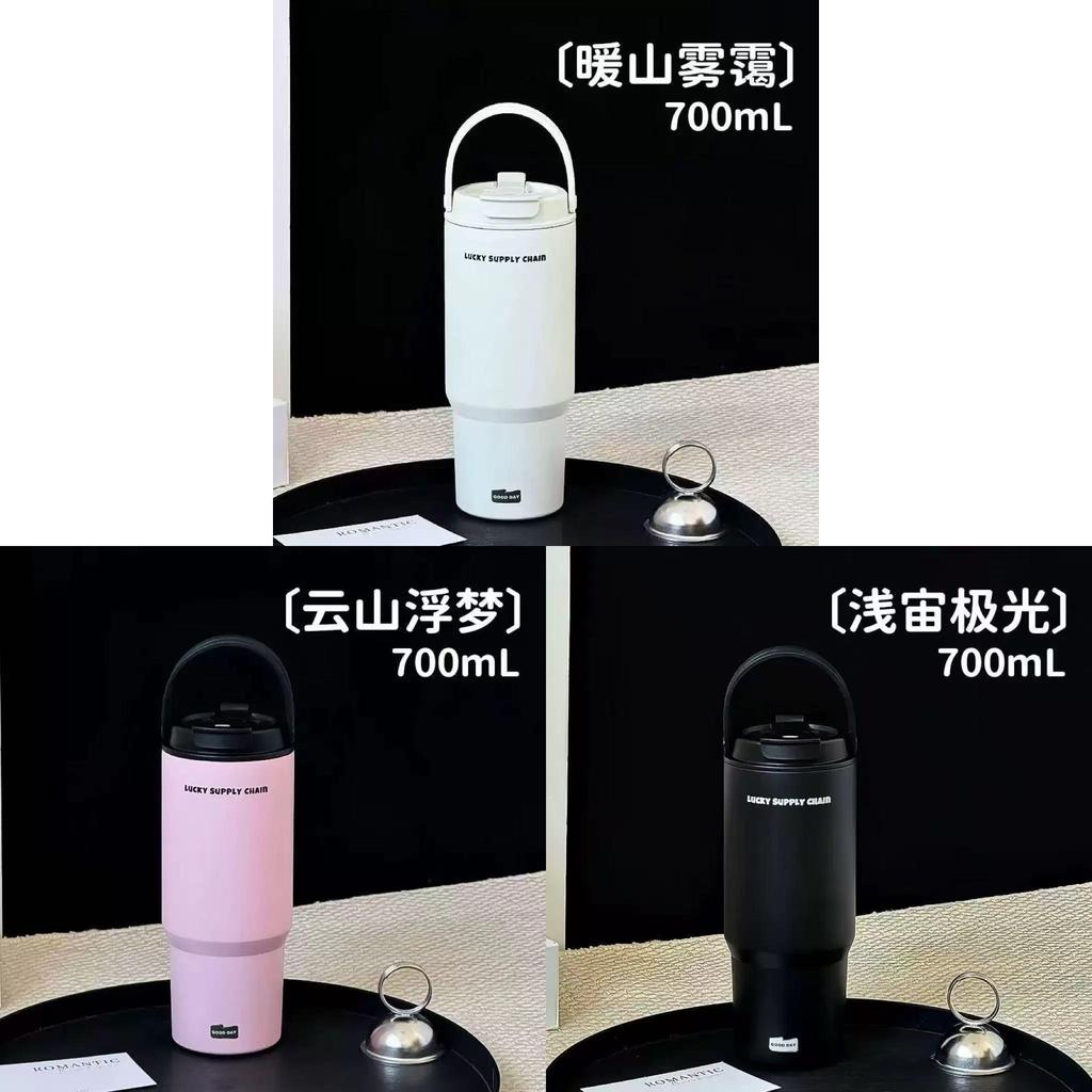 Water Cup Handle Lilang Double Walled Vacuum Thermos With Reusable Straw For Outdoor Use