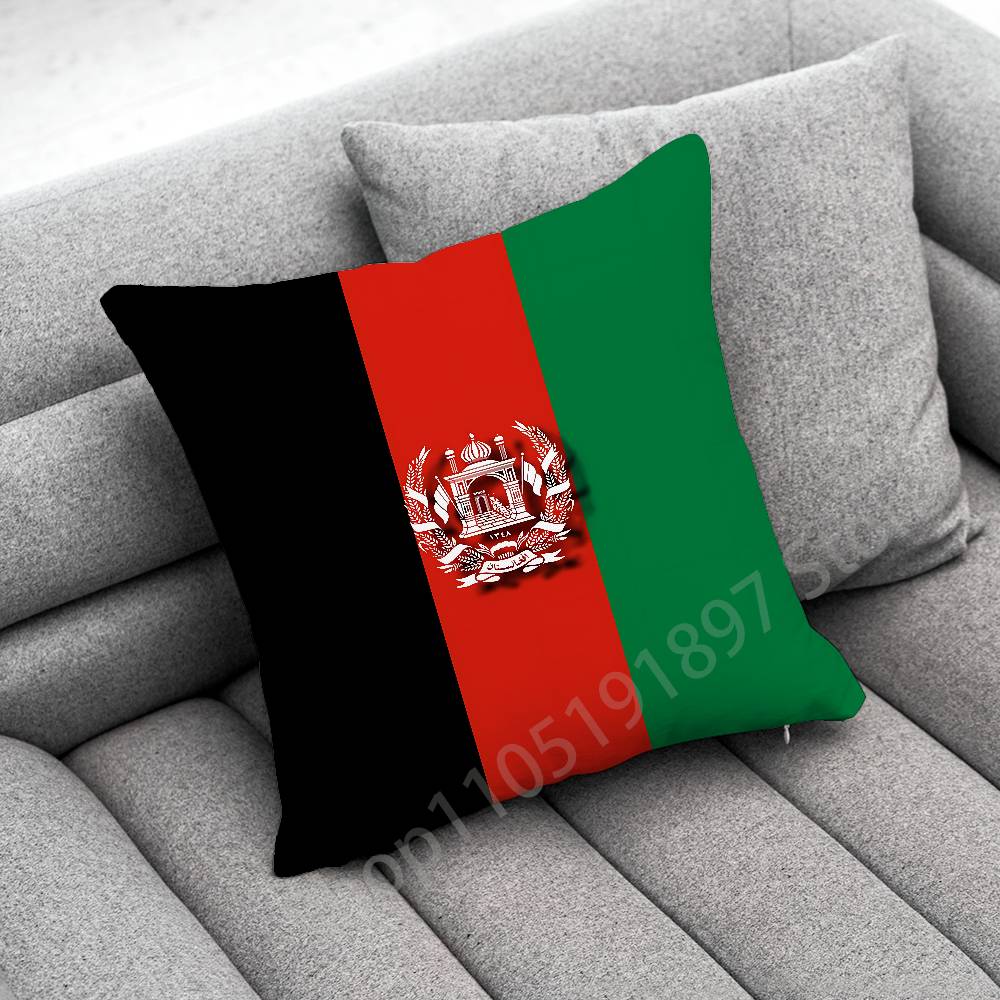 Flag Afghan Afghanistan Passport Map Throw Pillow Case For 55x55cm 30x30cm 50x50cm 45x45cm 40x40cm Square Chair Pillowcase Case