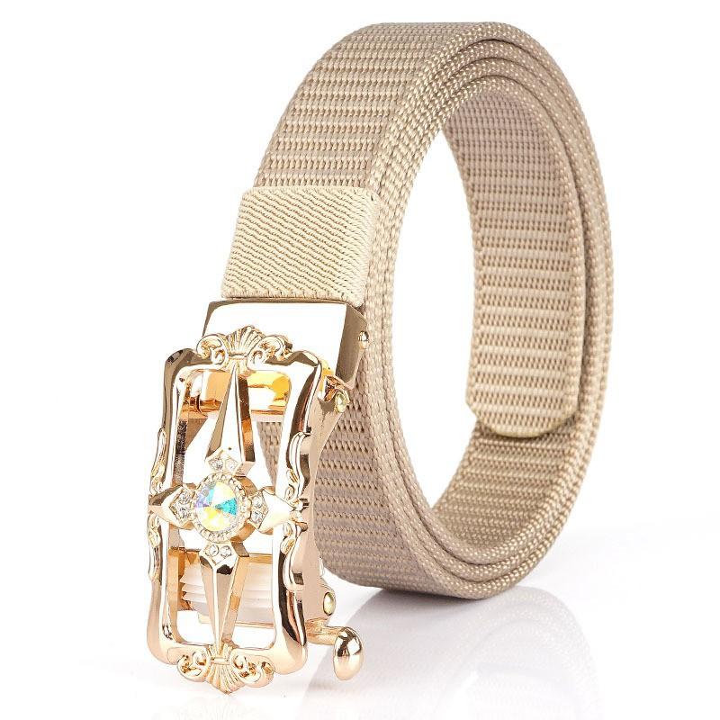 

Youth Nylon Canvas Belt Women s Automatic Buckle Casual All-matching Fashionable Pants Outdoor 110cm