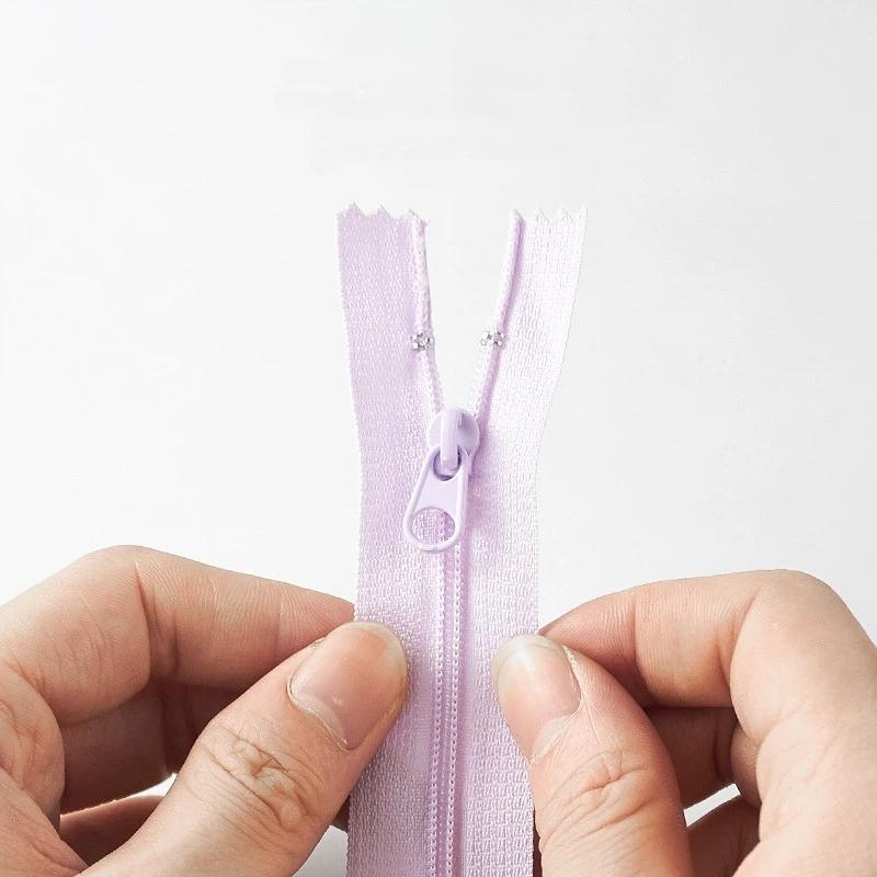 Pack Of 10 Nylon Zippers Seam Fine Nylon Colourful Spool Zips Not Separable Sewing Zips 20 Cm For Clothing Diy Sewing Craft