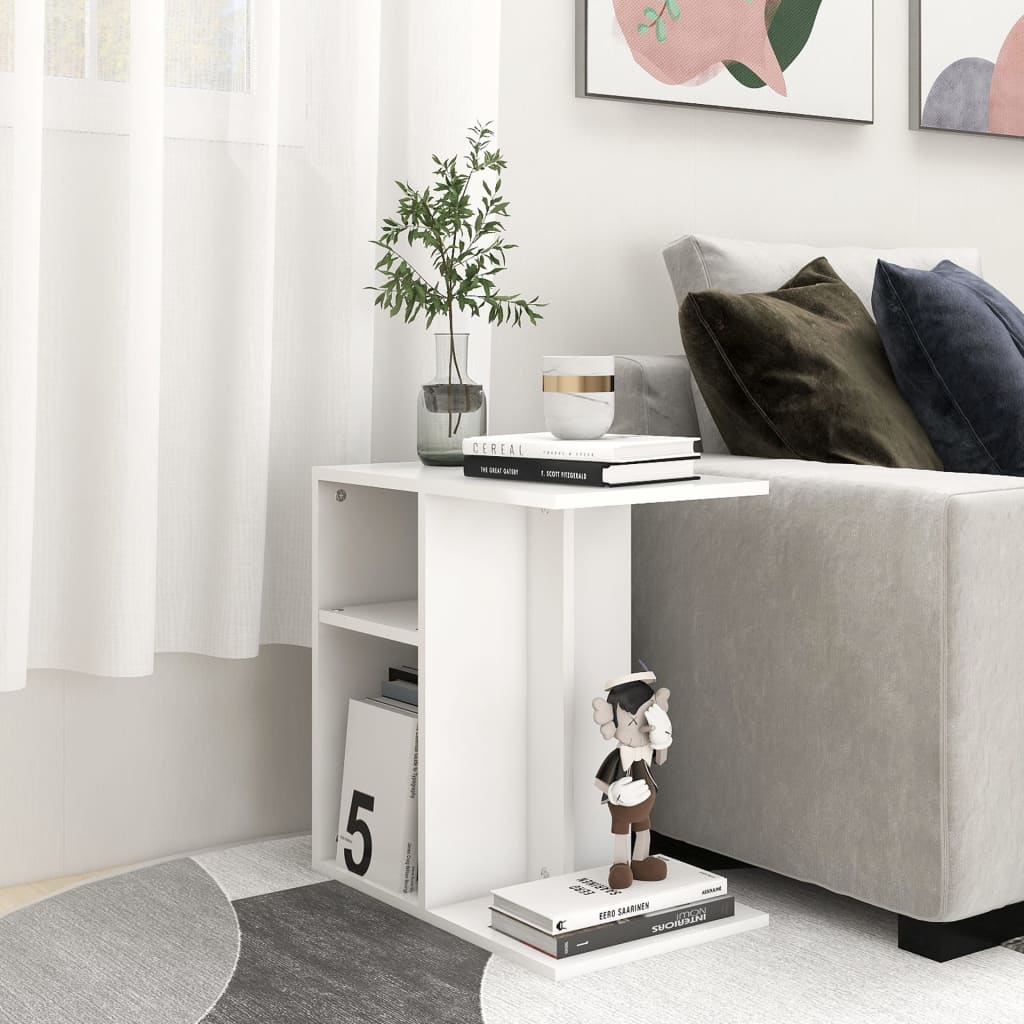 Side Table White 50 x 30 x 50 cm Engineered Wood