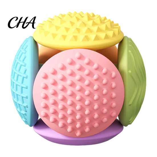 Infant Grasping Training Ball Detachable Silicone Sensory Toy, Grip Mini Textured for Babies, Tactile Stimulation Stress Relief Colorful Toy