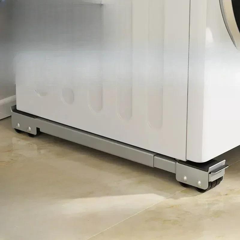 

Adjustable Mobile Roller Bracket:24-Wheel Support Stand for Washing Machines & Refrigerators срібло сірий колір