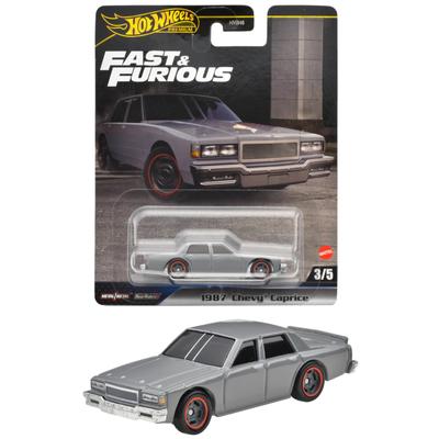 Hot Wheels Fast and Furious 1987 Chevy Caprice Vehicle Toy Mini Car for Ages 3 and Up Gray HRT98 -