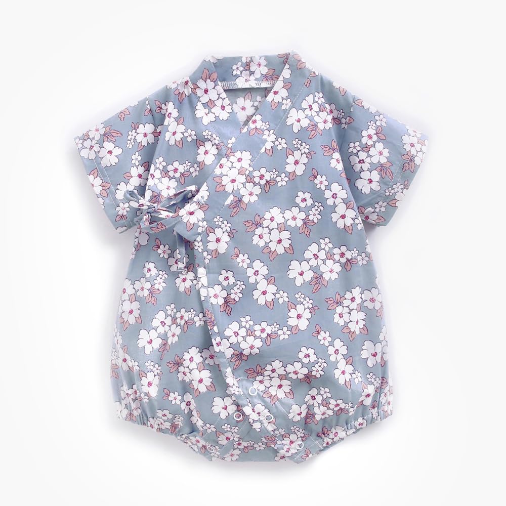 Baby Clothes Newborn Baby Japanese Kimono Yukata Romper Short Sleeve Summer Clothes Coverall Bodysuit Girls Monthly Photo Preparation for Birth Floral