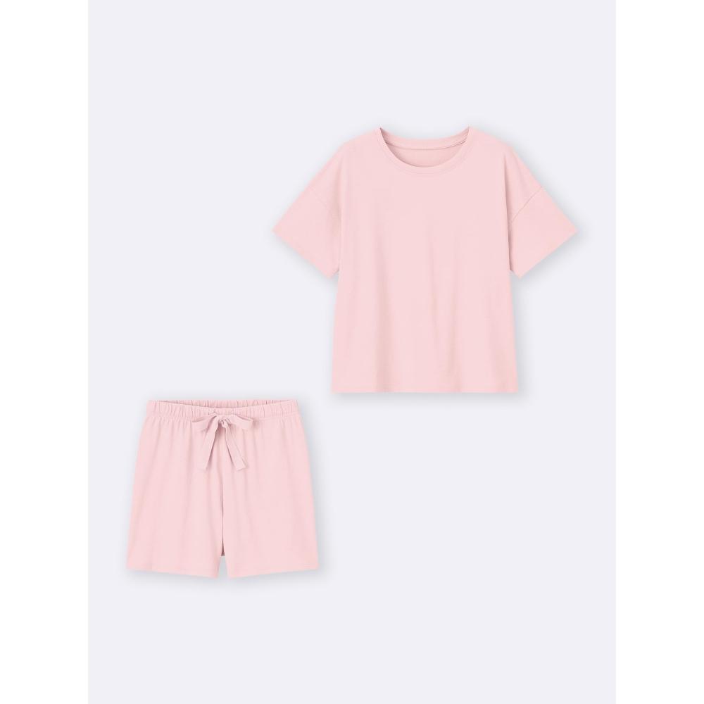 Gu By Uniqlo Cotton Color Lounge Set  Short Sleeve   Shorts 