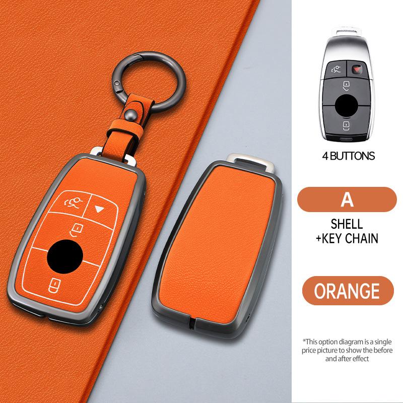 Styling Mouldings 3/4 Button Zinc Alloy Key Fob Cover Case For 2019 2020 Mercedes-Benz A220 E63S AMG E-Class GLE 350 4MATIC E300