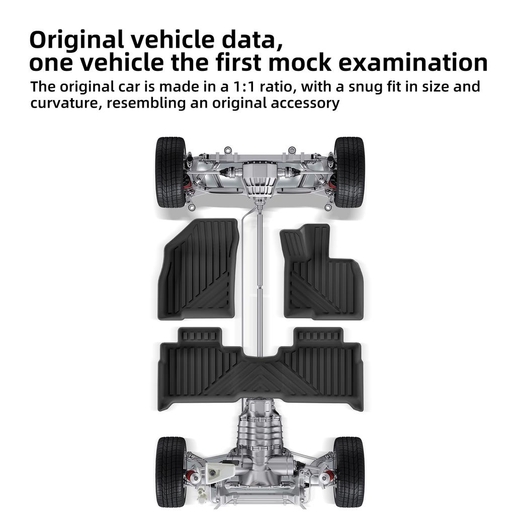 Smabee Right Drive for Chery Jaecoo J7 SHS Hybrid 2023-2026 RHD Car Floor Mats 3PCS TPE 3D All Weather Accessories Black