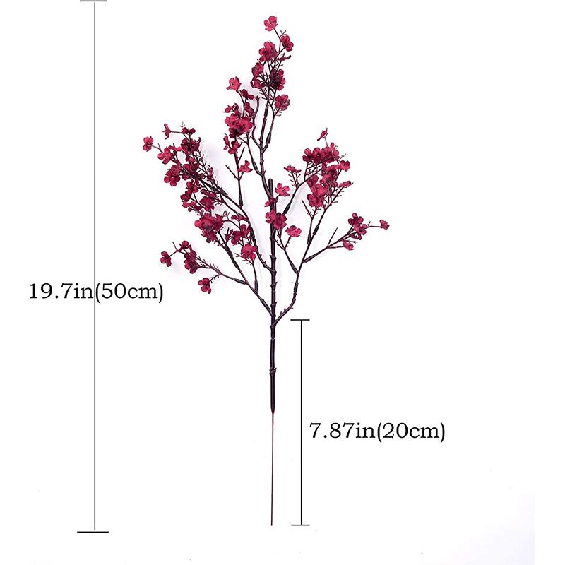 White Artificial Flowers Cherry Blossoms Gypsophila Fake Plants DIY Wedding Bouquet Vases for Home Decor Faux Christmas Branch