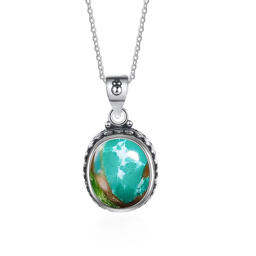 925 Silver Natural Rhodochrosite Pendants Necklace Tiger Eye Necklace Silver Pendants 925 With Chain For Women Men