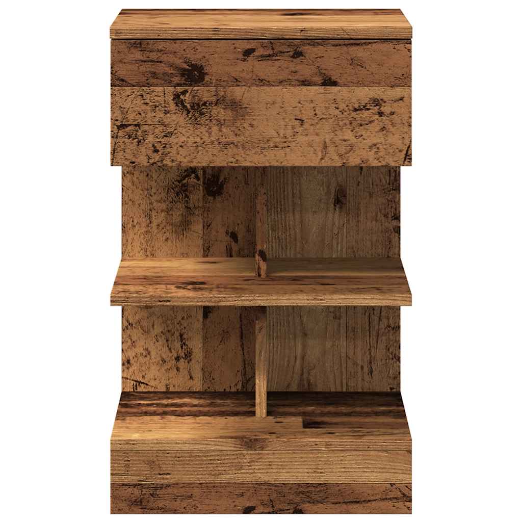 Nightstand with Vintage Wood Look 40 X 35 X 65 Cm Engineered Wood