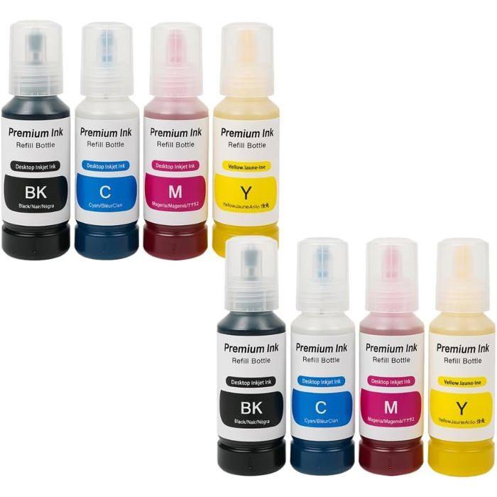 Pack de 8 Cartouches Compatibles - SHOP-STORY - EPSON 102-104 - Multi-couleurs - 4x70ml - EcoTank