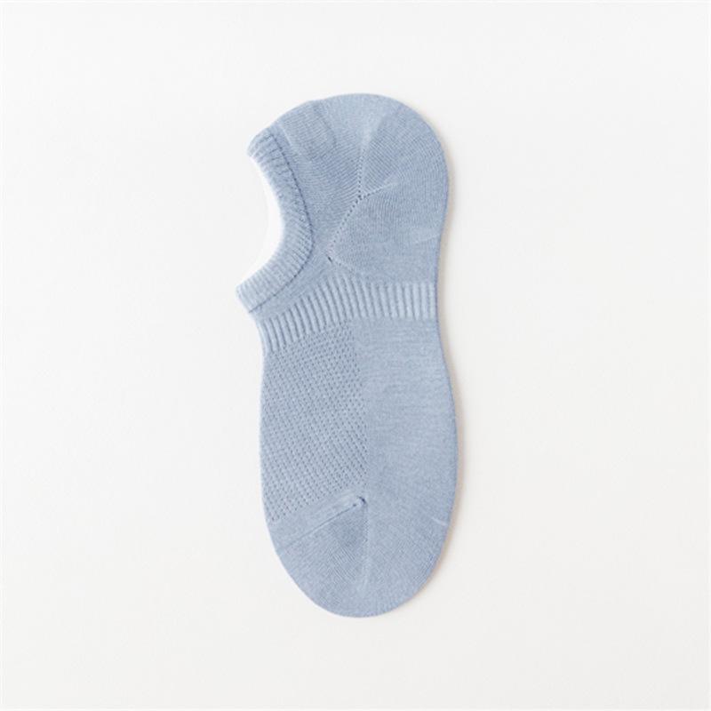 Men's Summer Mesh Breathable Cotton No-Slip Heel-Less Low-Cut Invisible Socks