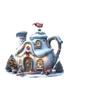 Cross-border Art Kettle Snowing Cabin Acrylic Inspirational Sign: Desktop Ornament Home Decoration Gift