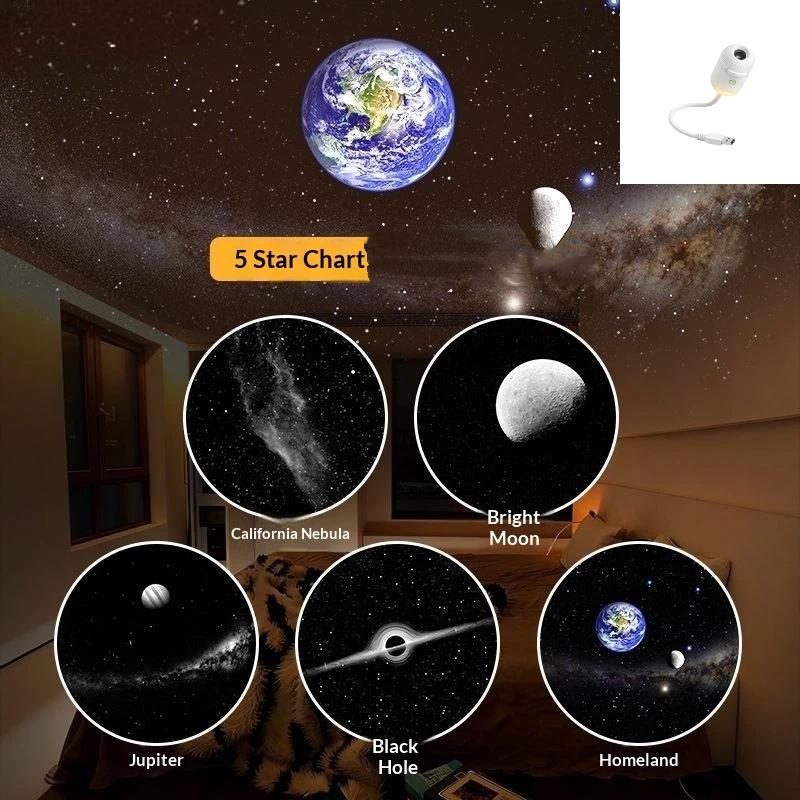 Mini Galaxy Star Projector Night Light Home Background Atmosphere Light Bedroom Car Decoration Children'S Gift