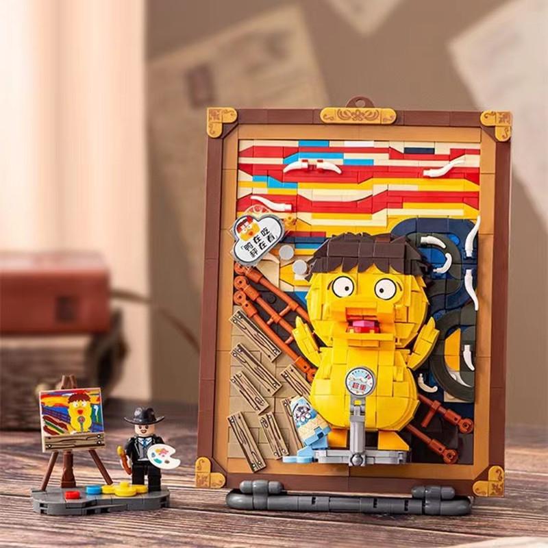 World Famous Painting Building Blocks Diy 3D Model Mona  Girl Wearing Pearl Earrings Model Assembled Toy Gift Home Decor