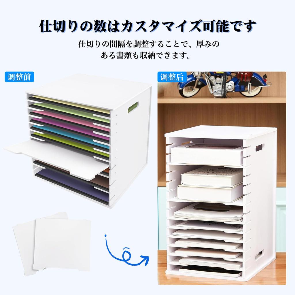 CZEAR Letter Case, A4 Size, Clear Envelope Storage, Desktop, Shallow, White, Ultra-Shallow, 12/15 Tiers (White, 26*29*33cm (12 Tiers))