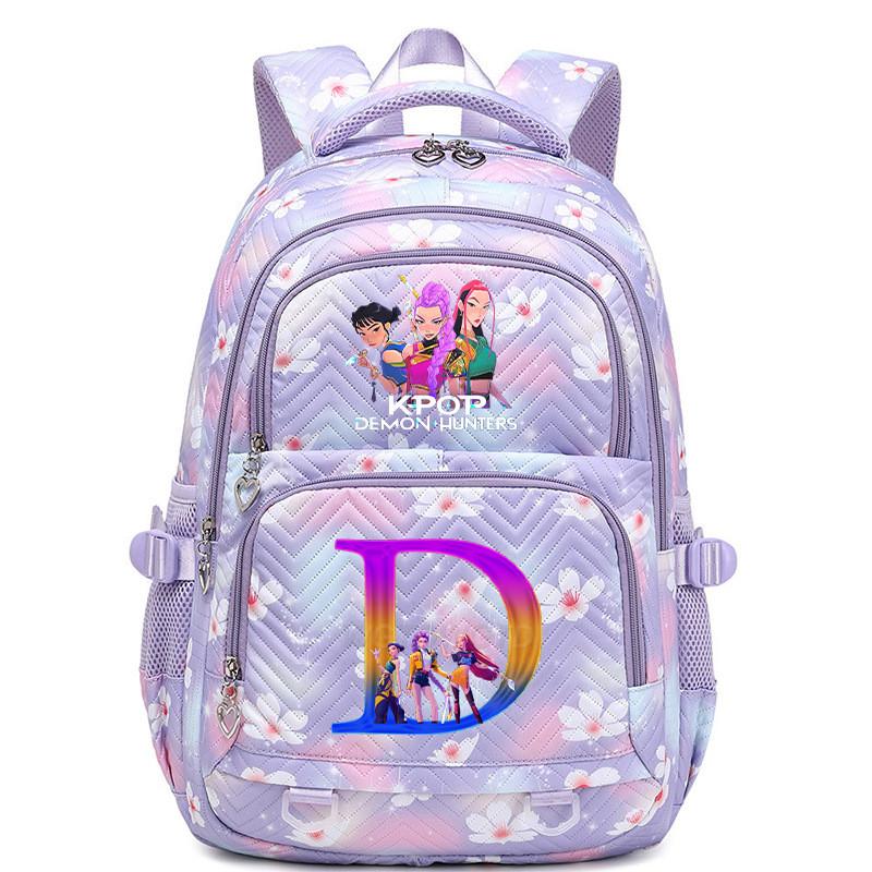 Kinder Mädchen Kpop Rumi Zoey Mira Buchstaben Aufdruck Student Schultasche Wasserdichter Rucksack