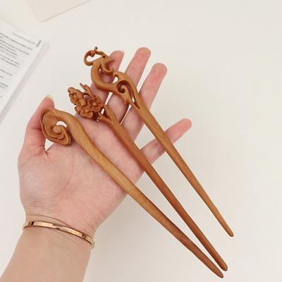Baguettes à Cheveux Forme Fleur Pince à Cheveux Coréenne Baguettes en Bois Épingles à Cheveux Hanfu pour Femmes Fourchette à Cheveux Chinoise