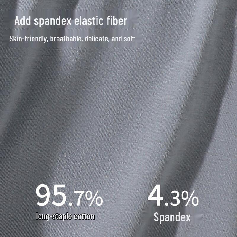 Langsha Men's 10A Antibacterial Cotton Boxer Briefs with Silk Crotch