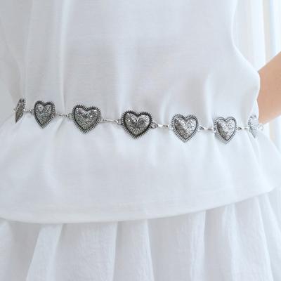 RŮŽOVÝ ANANAS AMTIC SRDCE ŘETÍZKOVÝ PÁSEK_STŘÍBRNÝ