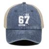 White 67 Printed Baseball Cap Adjustable Vintage Unisex Comfortable Curved Brim Cap For Women Outdoor Travel Camping