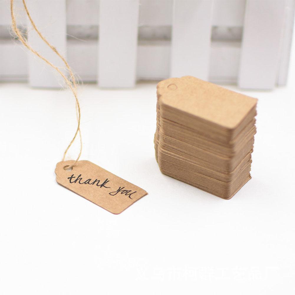 100pcs/Pack Retro Kraft Paper Handwritten Label Wide Arrowhead Shaped Notes Labels Paper Stationery