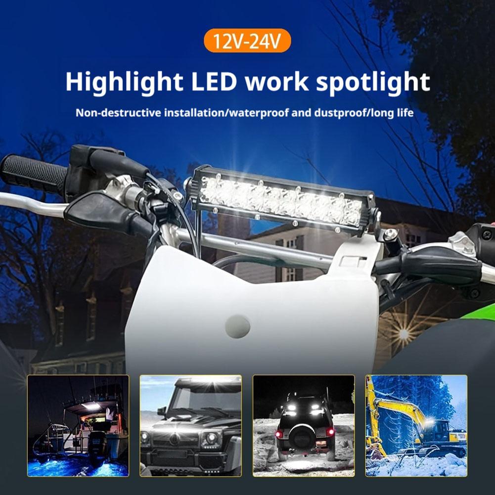 Motorrad LED Scheinwerfer Lichtleiste Kit Mit Montagehalterung Schalter Verkabelung Für Universal Die Meisten 7/8" Lenker Dirt Pit Bike Q6M6