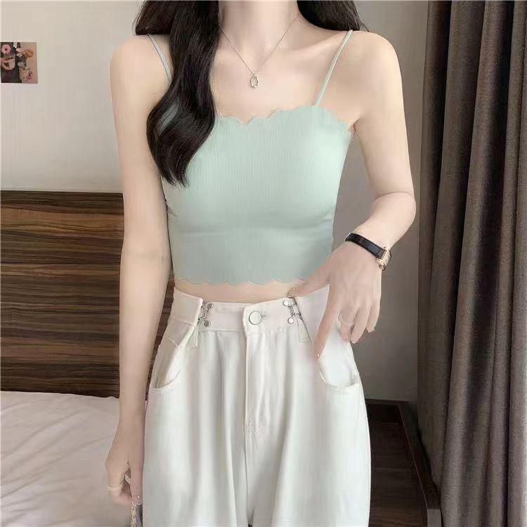 Trägerloses Camisole aus Eis-Seide: Gepolstert, Ohne Bügel, Dünner Stil für Schülerinnen - Perfekte Sommer-Unterwäsche oder Oberbekleidung