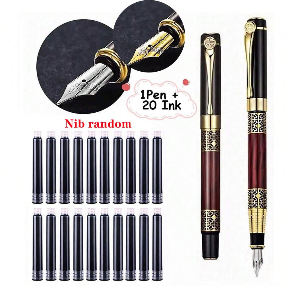 Retro Metall Füllfederhalter Nachfüllbare Tinte Elegant Geschenk zum Schreiben Schreibwaren Büro Schulbedarf