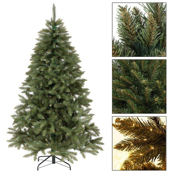Sapin de Noël artificiel - SPRINGOS - Épicéa du Caucase - 200 cm - PVC écologique - Montage facile