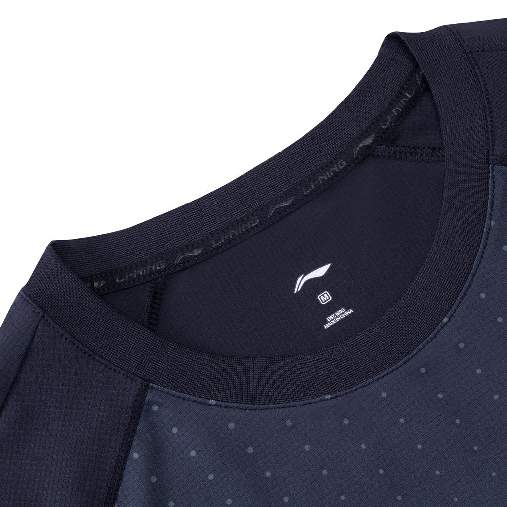 Li-Ning Versatile Skin-Friendly Comfortable Sports Short Sleeve T-Shirt Men Tops Black Digital-Green ATSW687-1