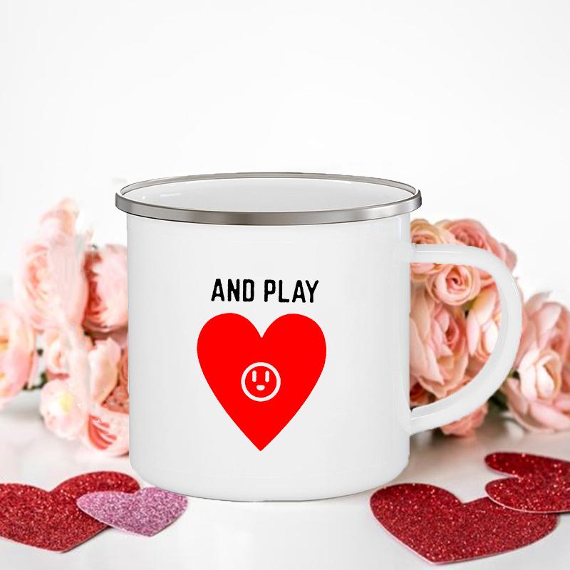 Frau/Herr Richtig Druck Paar Tassen Kreative Kaffeetasse Getränk Dessert Frühstück Milchbecher Emailletassen Henkel Trinkgeschirr Valentinstagsgeschenk