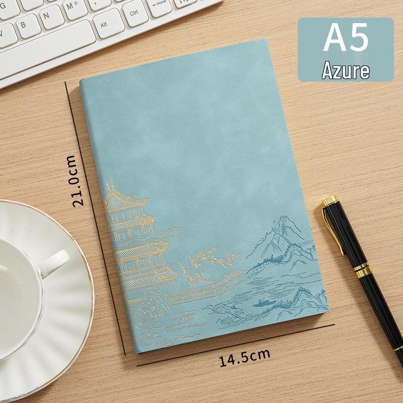 A5 Suede Leather Business Notebook, Custom Chinese-Style Diary with Logo Printing Options