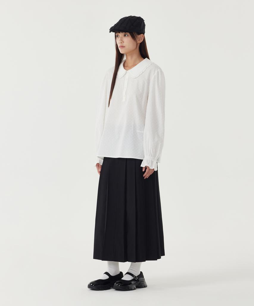 Covernat Woman Pleated Long Skirt Black