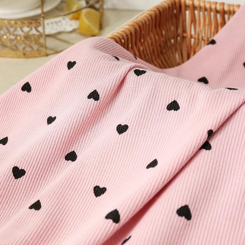 Summer Fashion Stretchy Dot Rib Printed Cotton Sewing Knit Fabric By Half Yards Dress,T-shirt Jersey Material  sewing tela