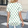 Plus Size Printed Scrub Working Uniform Tops For Women's V-Neck Short Sleeve Fun T-Shirts Workwear Tee With Pockets