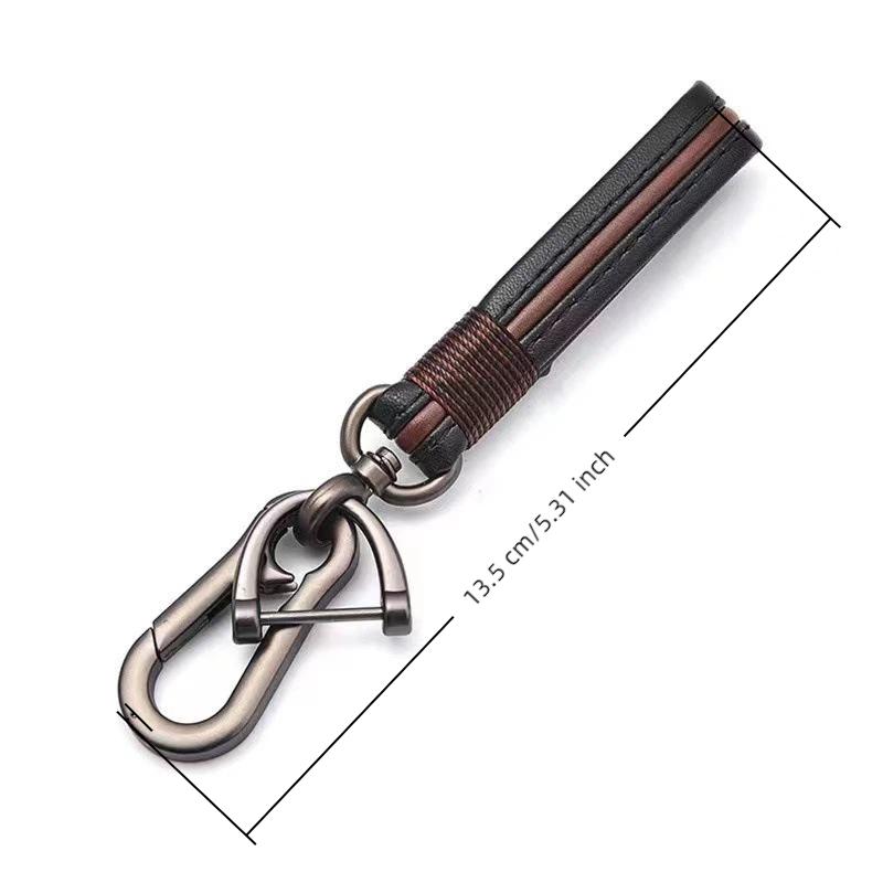 Luxury Lanyard Car Keychain Male And Female Leather Zinc Alloy Buckle Key Ring Pendant Motorcycle Keychain Gift