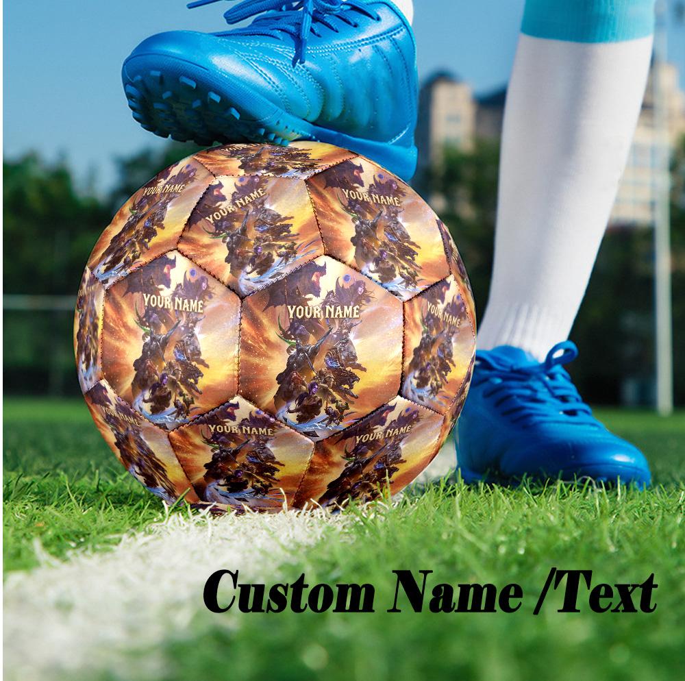 Custom Text Size 5 Soccer Ball, Standard Match Football For OutdoorWorld of Warcraft