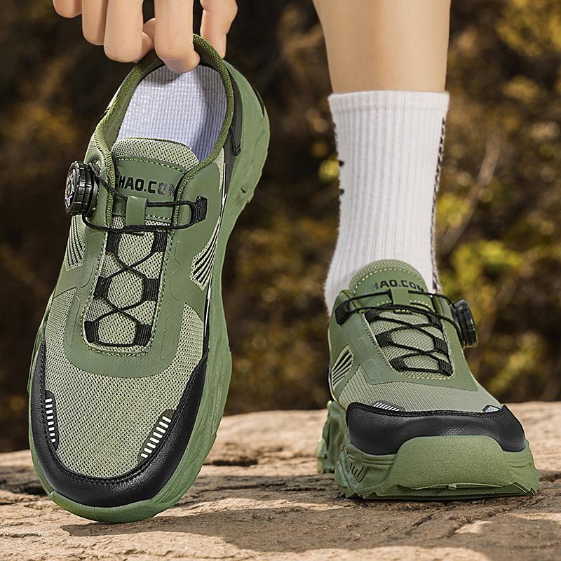 Herren atmungsaktive drehbare Schnürsenkel-Hausschuhe Sommer weichsohlige rutschfeste Outdoor-Freizeitsandalen Mode Jugend Joker Tide-Hausschuhe