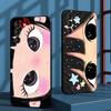 Cute Girl Cartoon Big Eye Design Phone Case For Samsung Galaxy S26 S25 S24 S23 S22 S21 Plus Ultra Note20 Soft Black