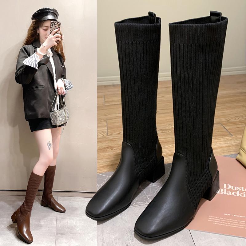 Knee High Sock Boots for Women   StyleWomen's Long Shoes Women's Elegant Autumn Wedge Heel Elastic