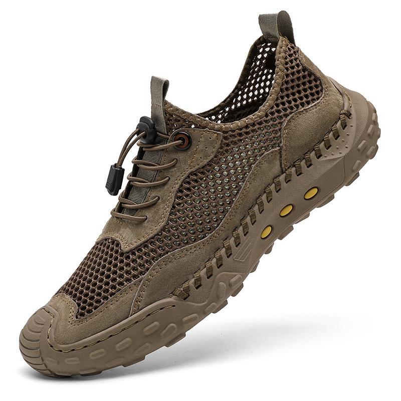 

Men s shoes 2025 summer new mesh breathable thin outdoor sports elastic shoes men s fashion trendy shoes 46