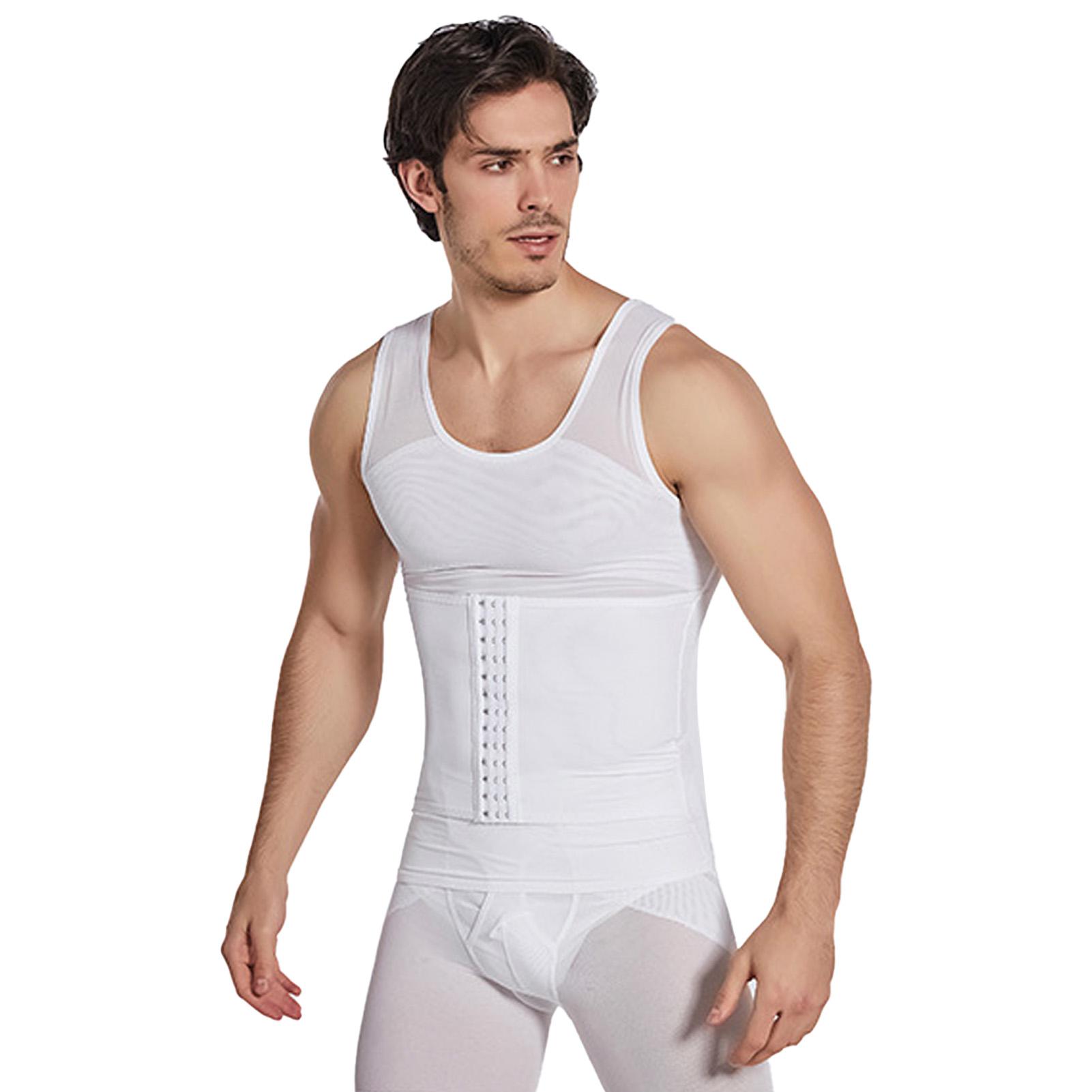 

Мужской утягивающий бодишейпер нейлоновый дышащий удобный утягивающий компрессионный жилет-топ белый XXL XXL белый