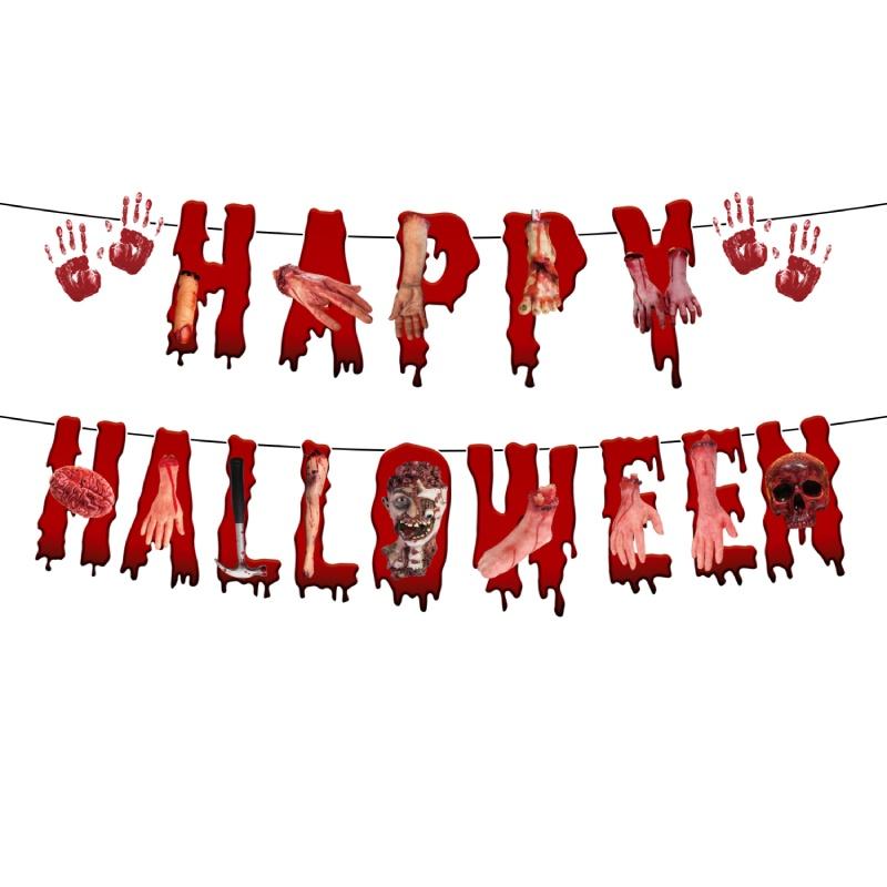 

Хэллоуин Ужас Скелет Вечеринка Декор Кровавый Баннер Воздушный Шар Топпер для Торта Задник Banners