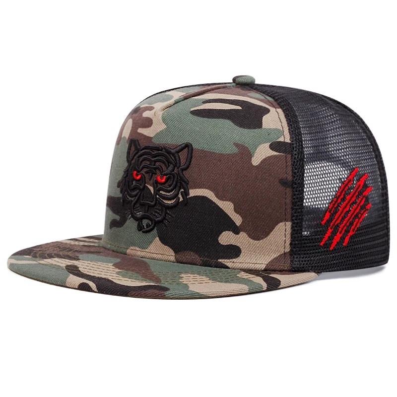 Unisex Tiger Head Embroidery Baseball Caps Spring and Autumn Outdoor Adjustable Casual Hats Sunscreen Hat