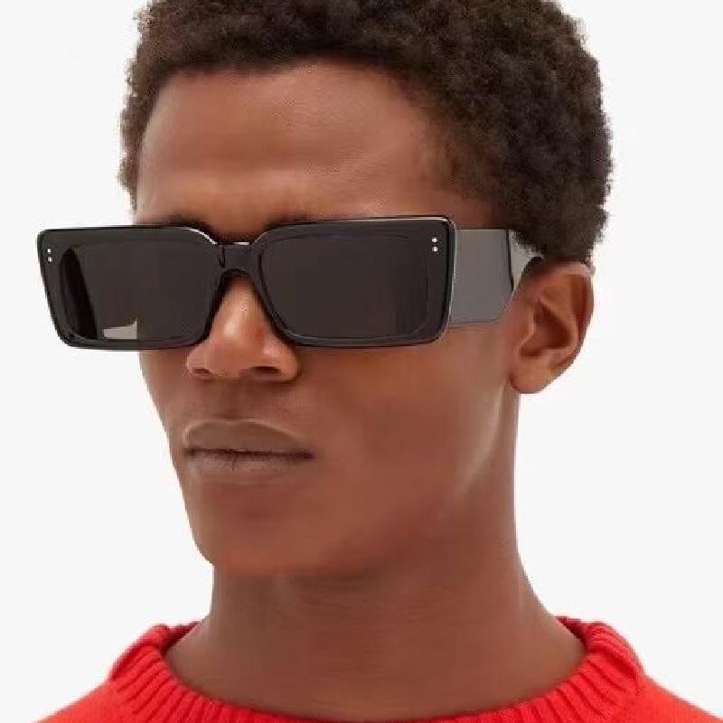 Ins Fashion Square Double Color Women Sunglasses Retro Rivets Wide Legs Men Shades UV400 Sun Glasses Oculus