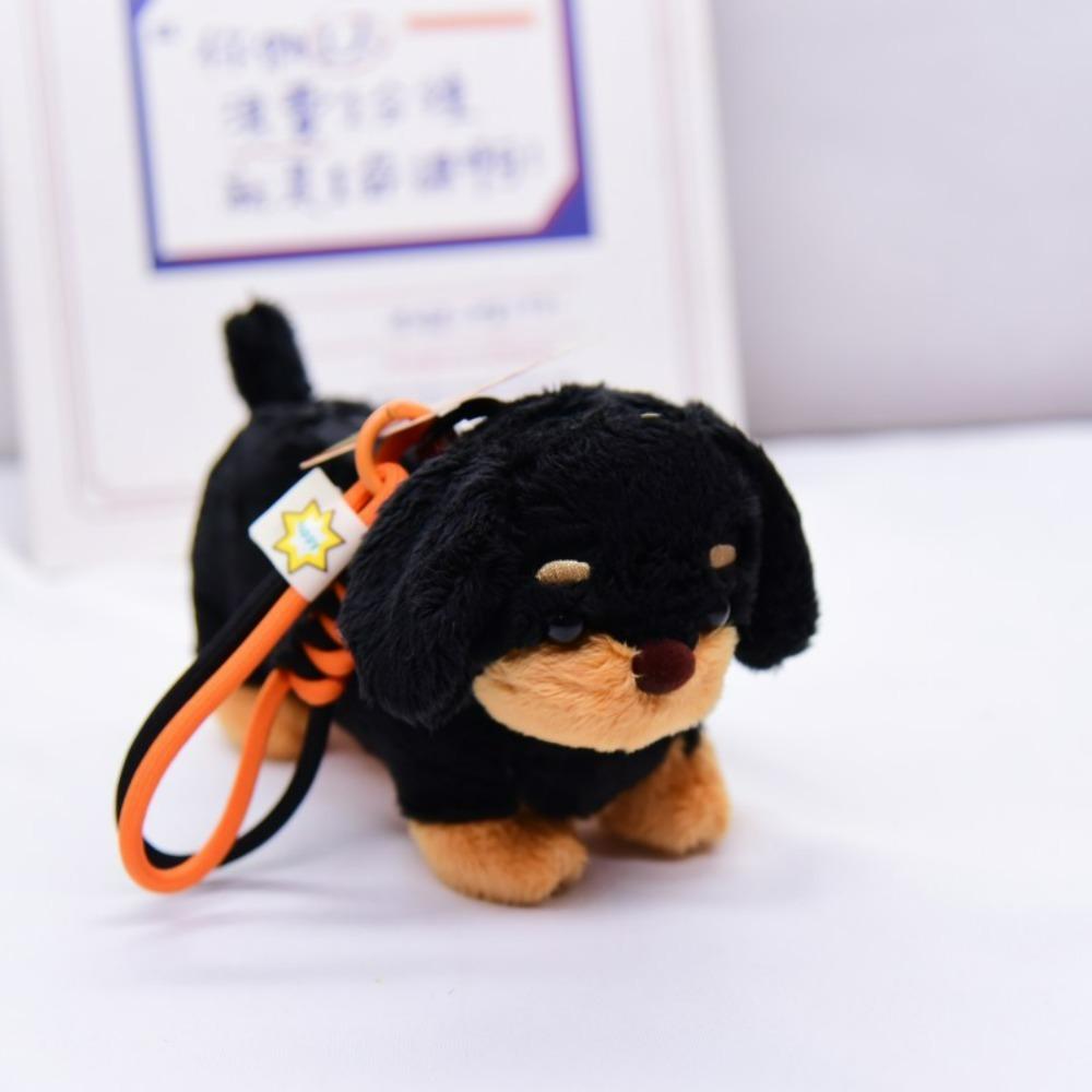 

Hamburger Plush Dog Keychain Dachshund Plush Puppy Dolls Charm Car Key Ring Men Style H