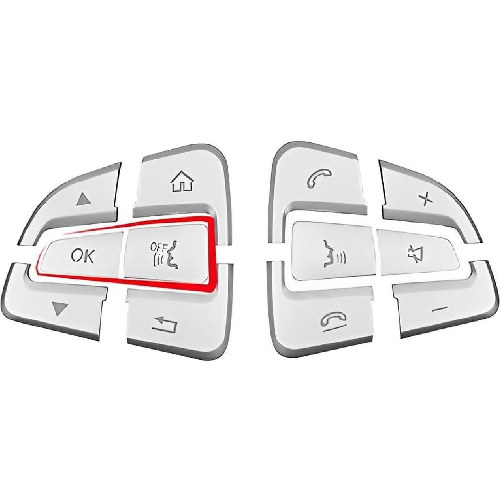 Black Car Steering Wheel Button Switch Trim Cover Sticker Compatible with Mercedes Benz C GLC V Class W205 X253 W447